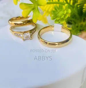 Zirconia Three Set Couple Ring/Wedding Ring
