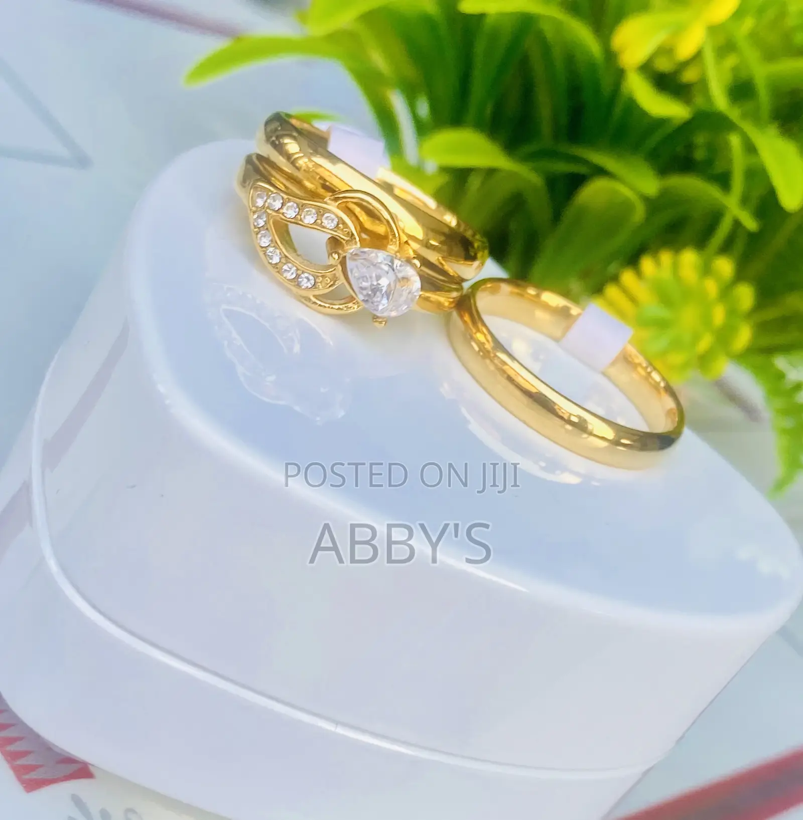Three Piece Floral Couple Ring
