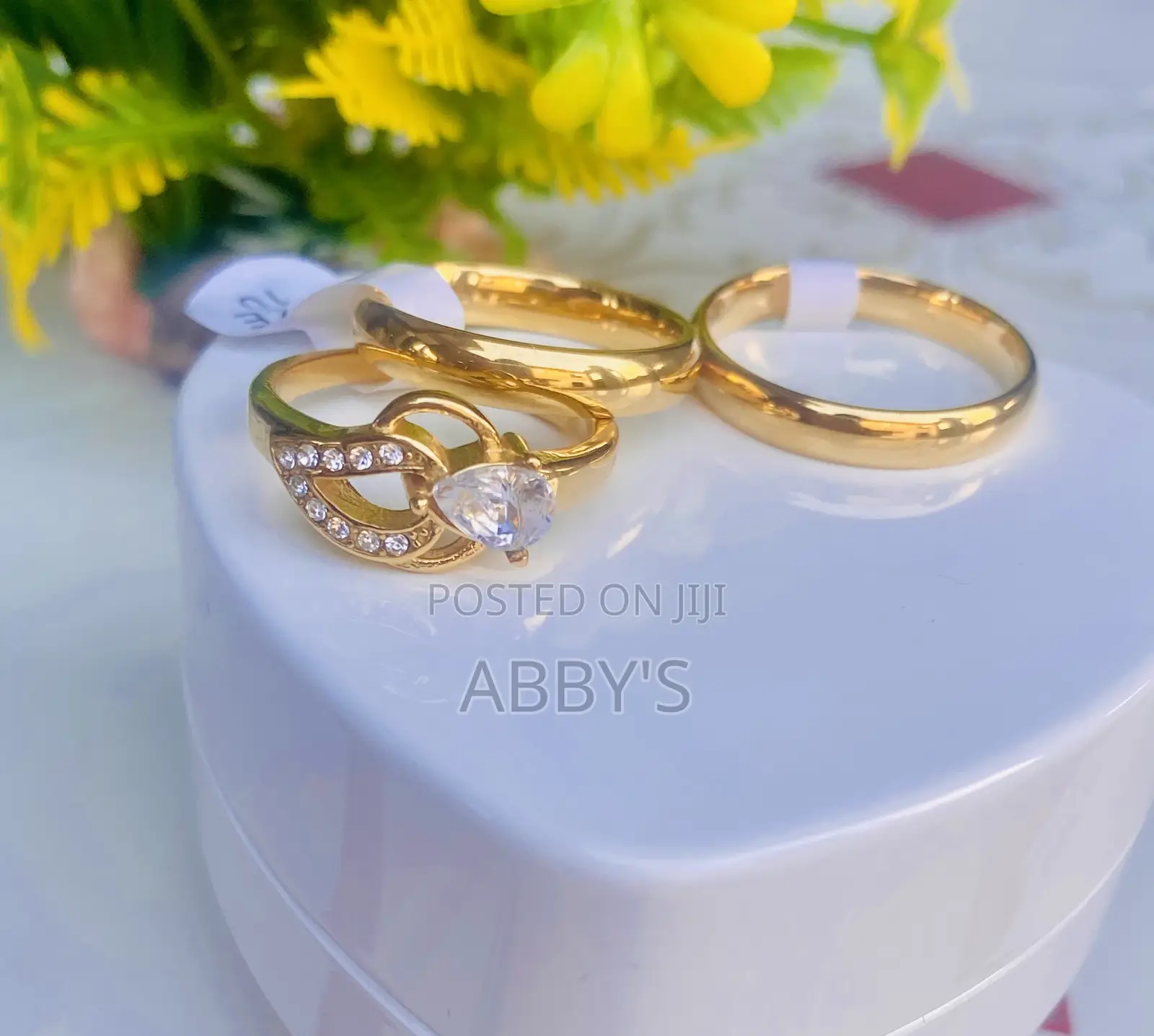 Three Piece Floral Couple Ring