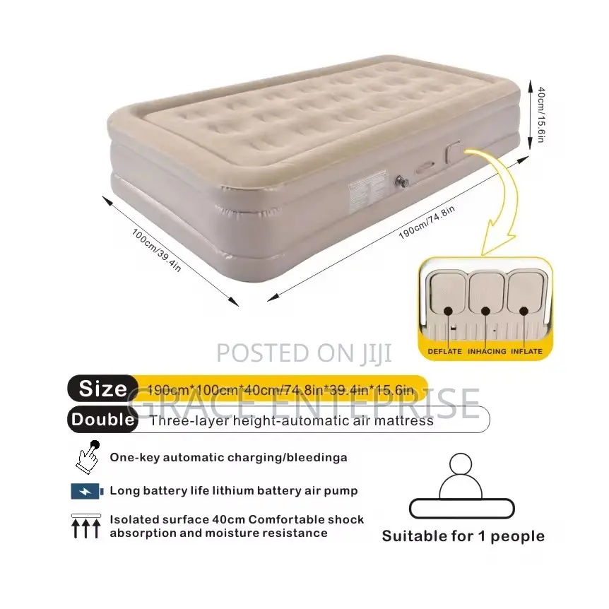 Luxurious and Authentic Air Mattress in Diff Colors and Sizes (Single