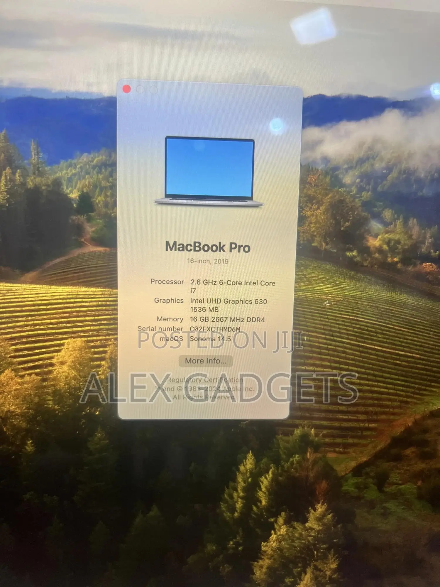 Laptop Apple MacBook Pro 2019 16GB Intel Core I7 SSD 512GB