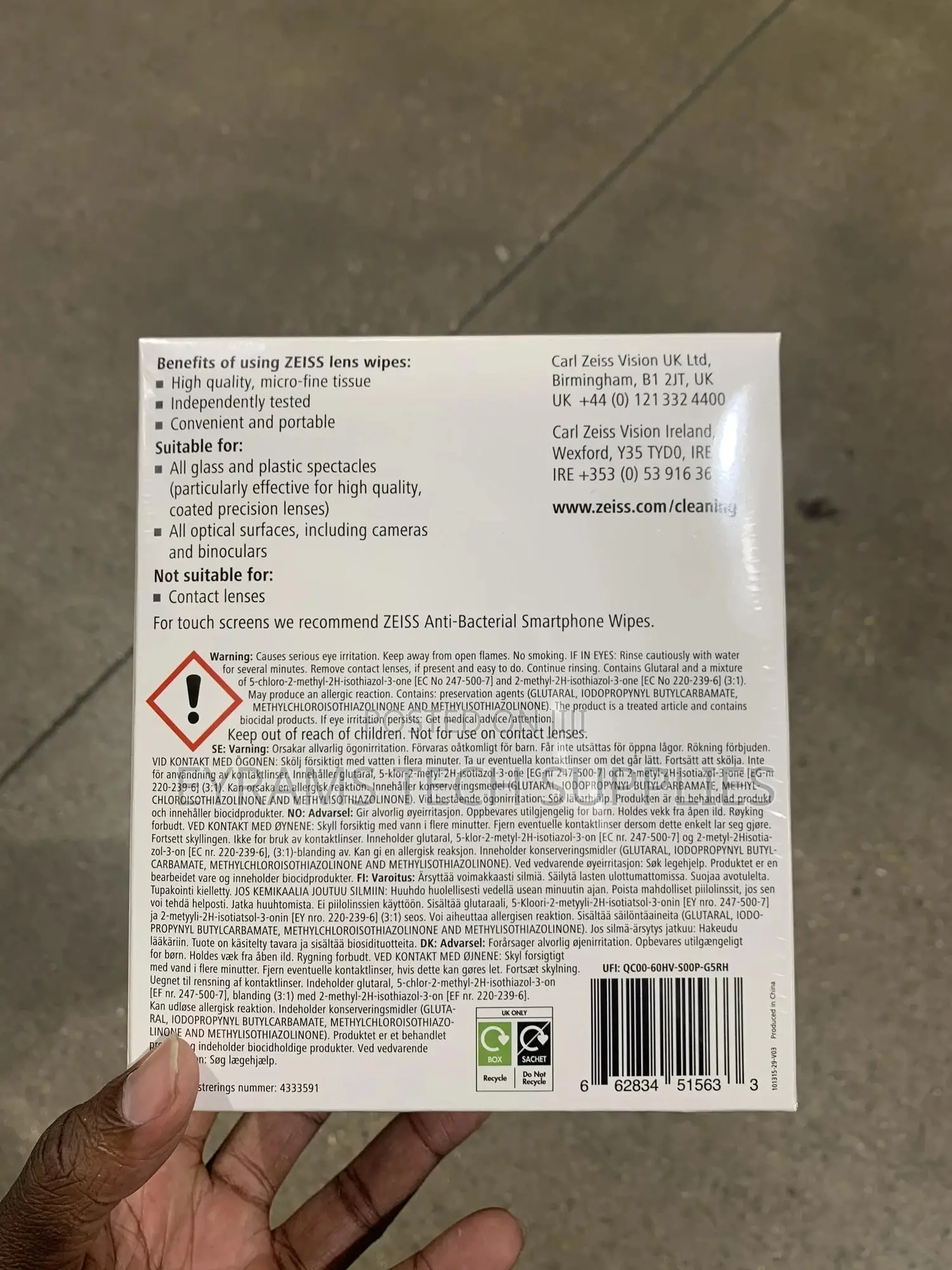 Zeiss Lens Wipes 250pcs