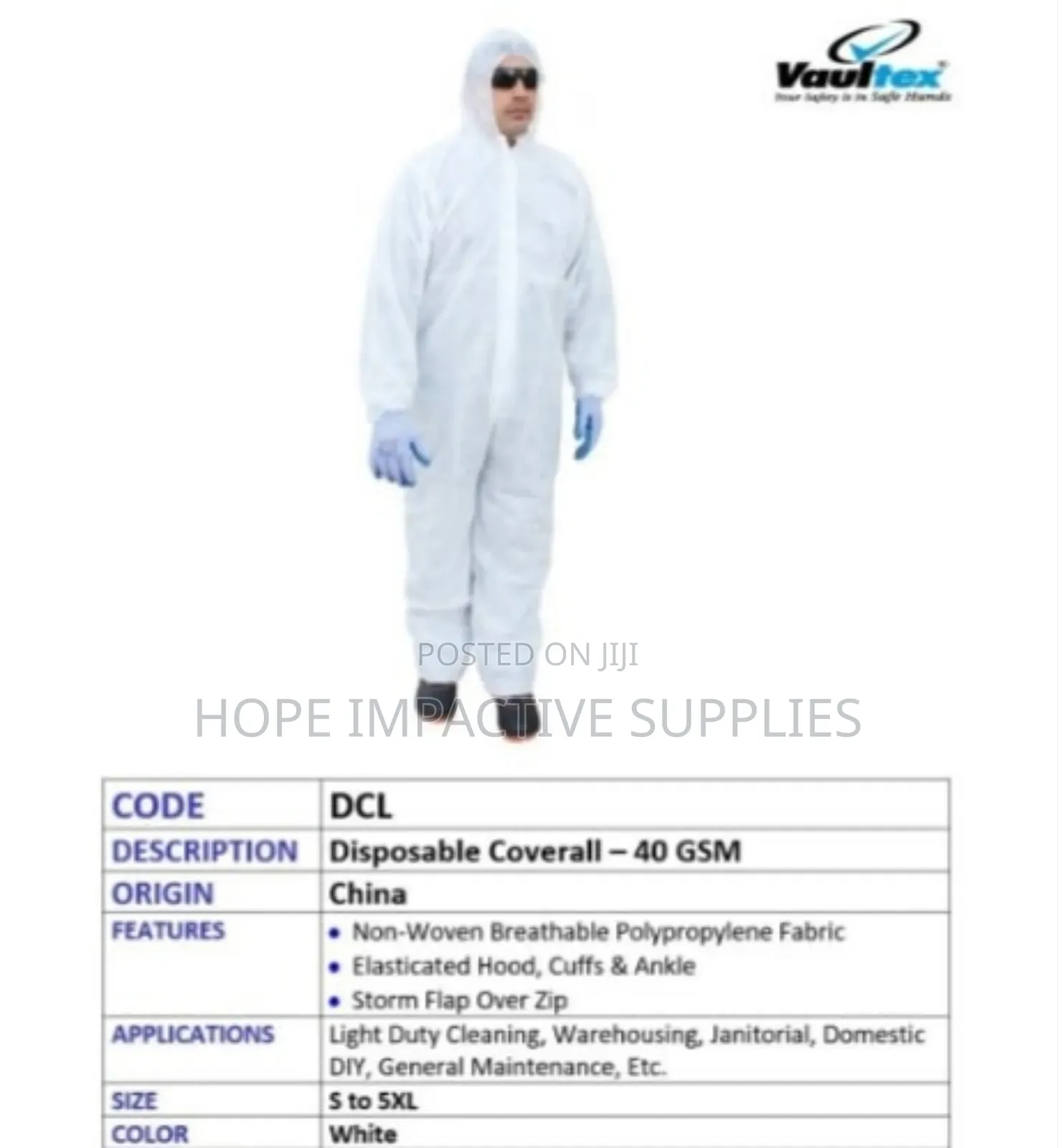 Vaultex Disposable Coverall.