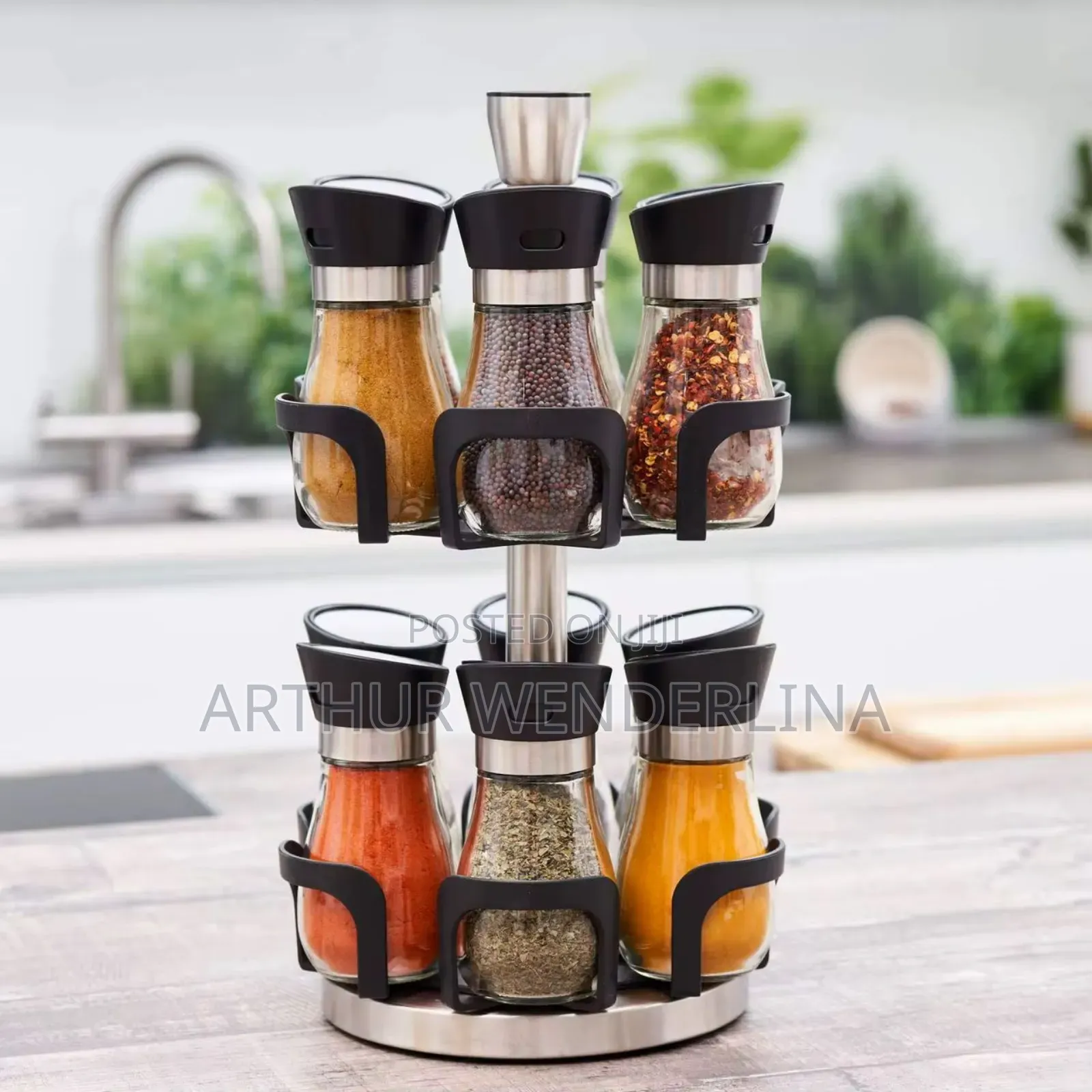 12pieces Spices Bottles Storage Rack