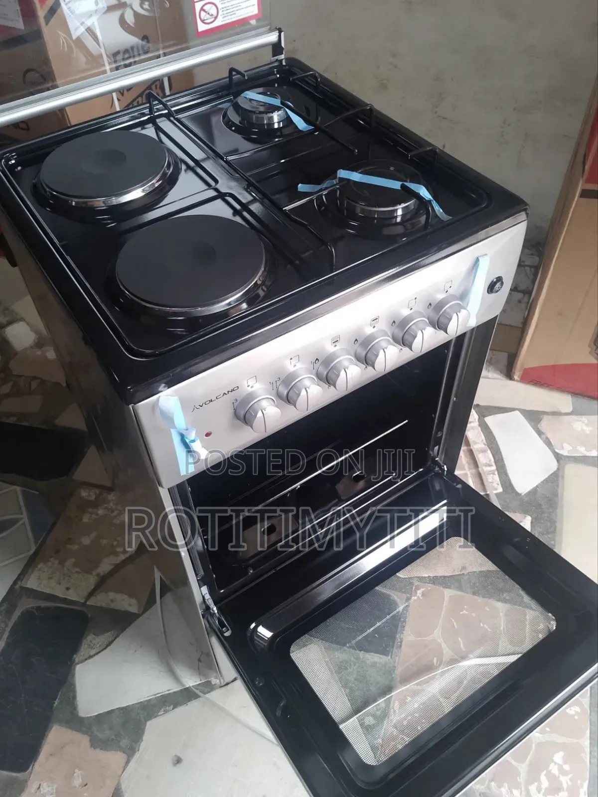 Classic Volcano 50x50cm Gas Burner, Two Gas Two Electric Oven Grill