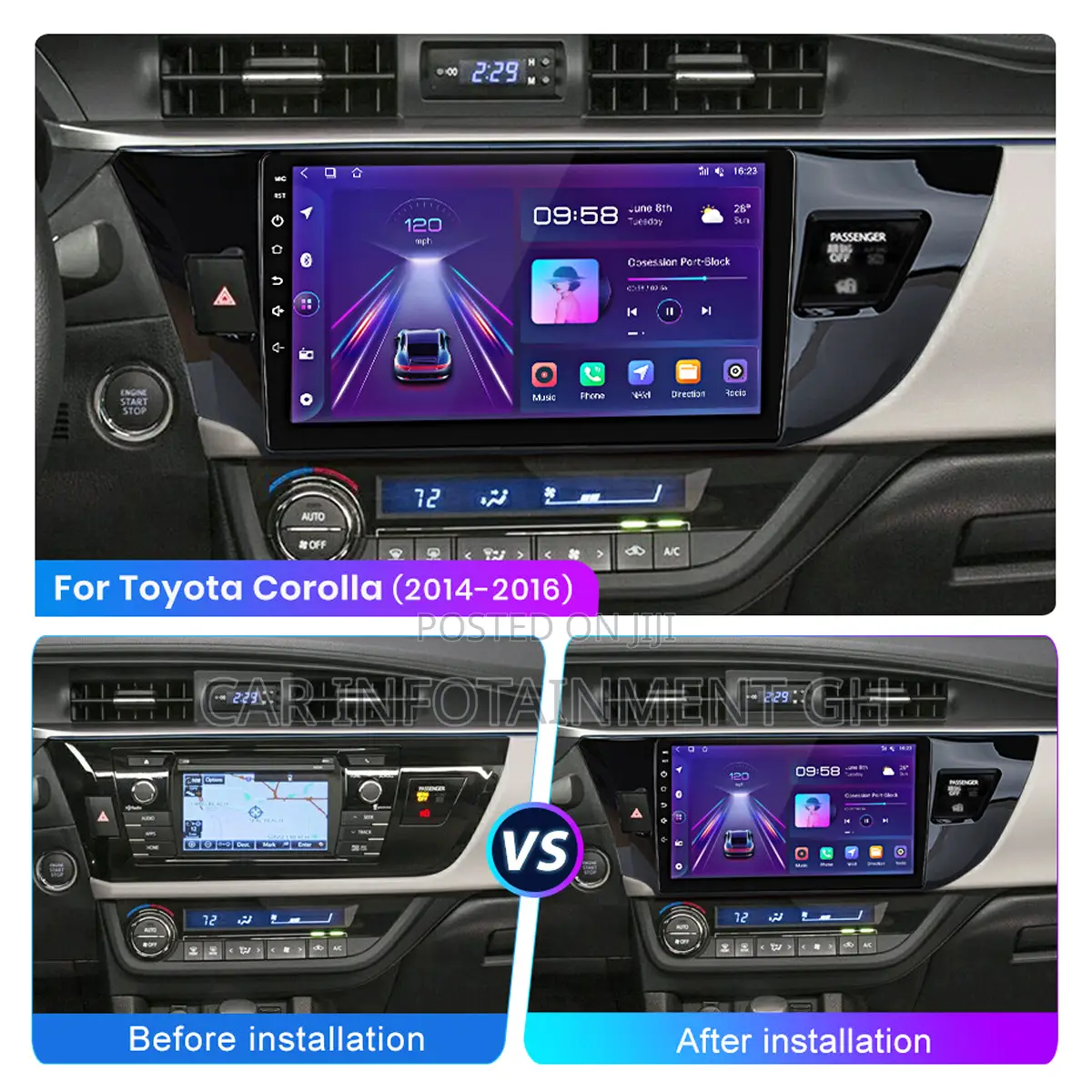 Brand New Android Car Tape for Toyota Corolla 2014 to 2016