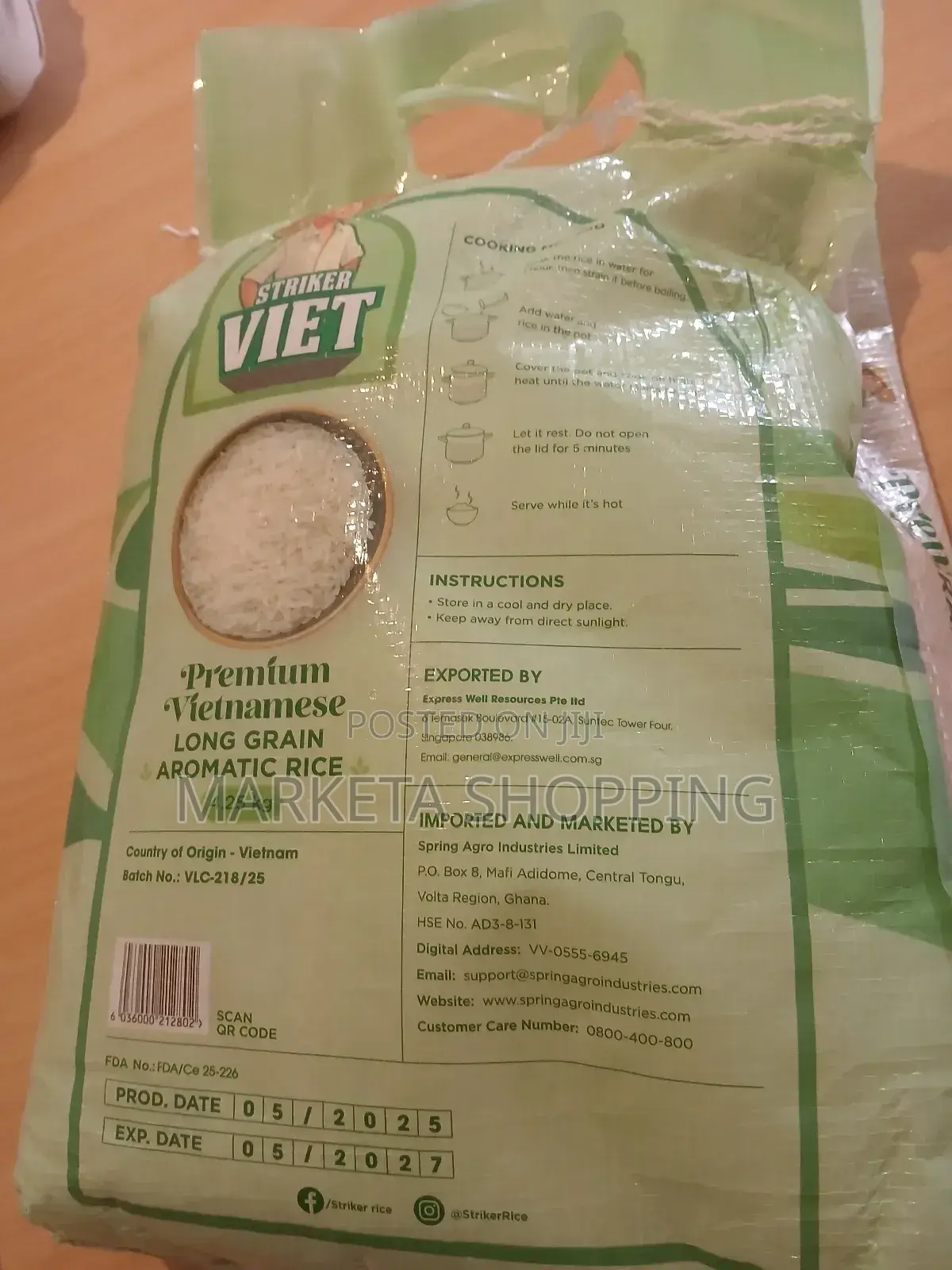 Striker Viet Rice 4.25kgx5