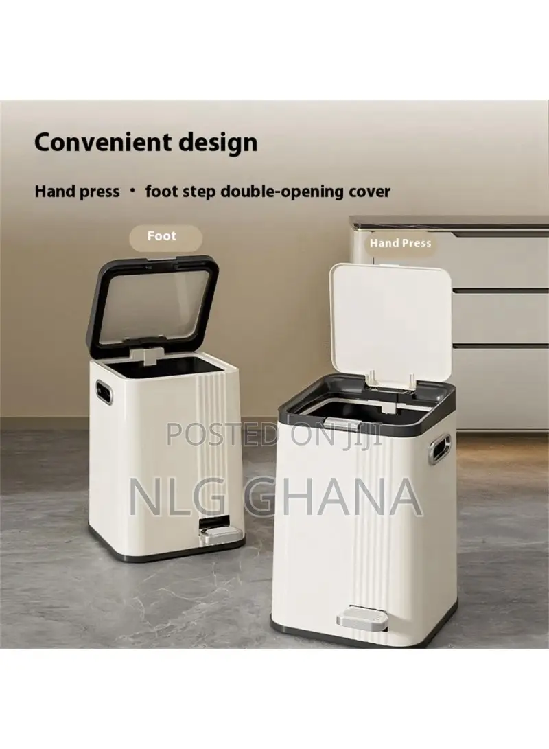 Dual Opening Trash Can Hand Press / Foot Pedal Abs+Pp. Tvx28804