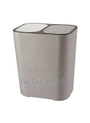 Dual Compartment Rubbish Bin Push-Top Kitchen Dry Wet. Tvx26605