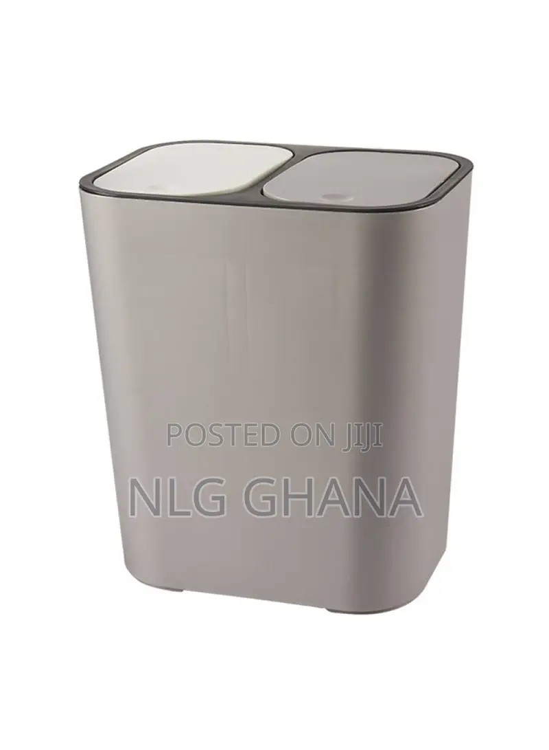 Dual Compartment Rubbish Bin Push-Top Kitchen Dry Wet. Tvx26605