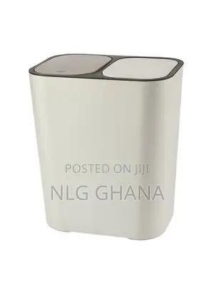 Dual Compartment Rubbish Bin Push-Top Kitchen Dry Wet. Tvx26605