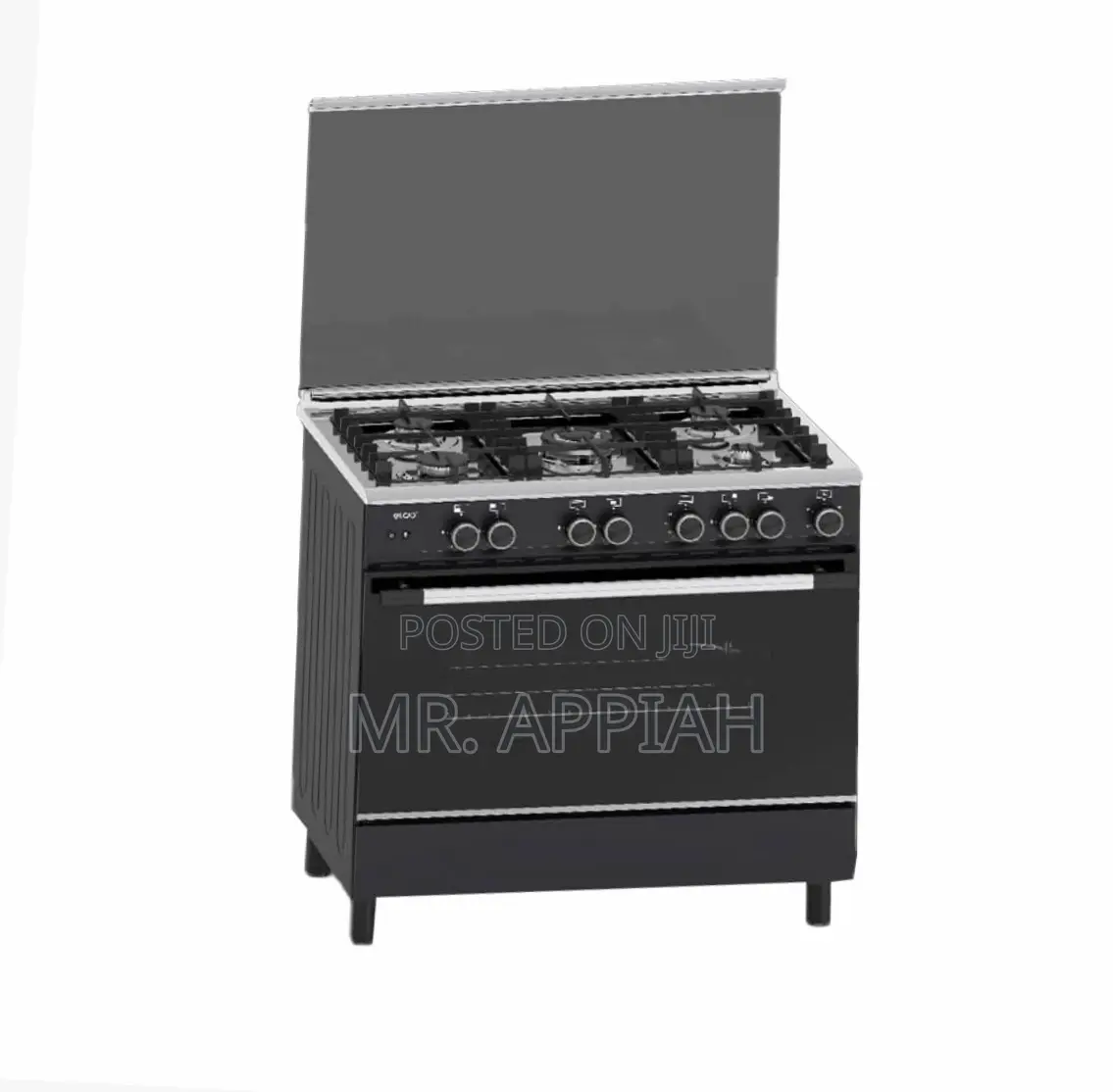 Eldo-Gc9060bfu-Black Eldo Gas Cooker 5 Burrner 90x60 Cm Black 