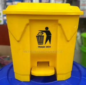 Yellow Pedal-Operated Trash Bin – 30l Waste Container