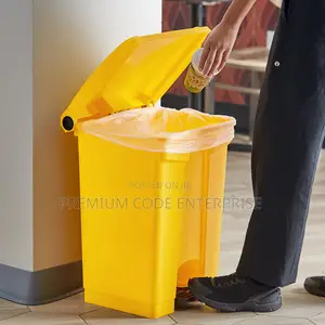 Yellow Pedal-Operated Trash Bin – 30l Waste Container