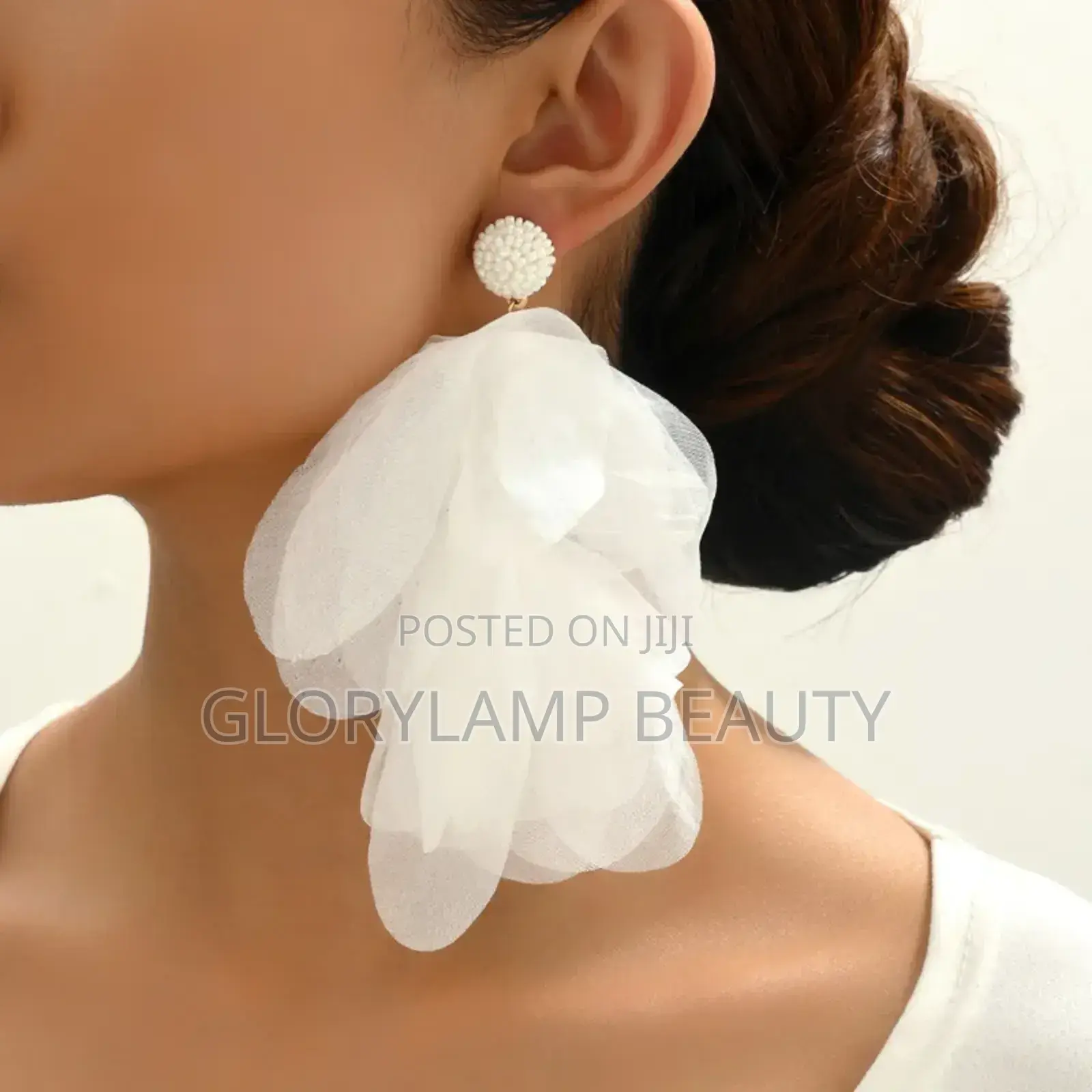 Rose Petal Drop Earrings With Pearls – Statement Jewelry for Women