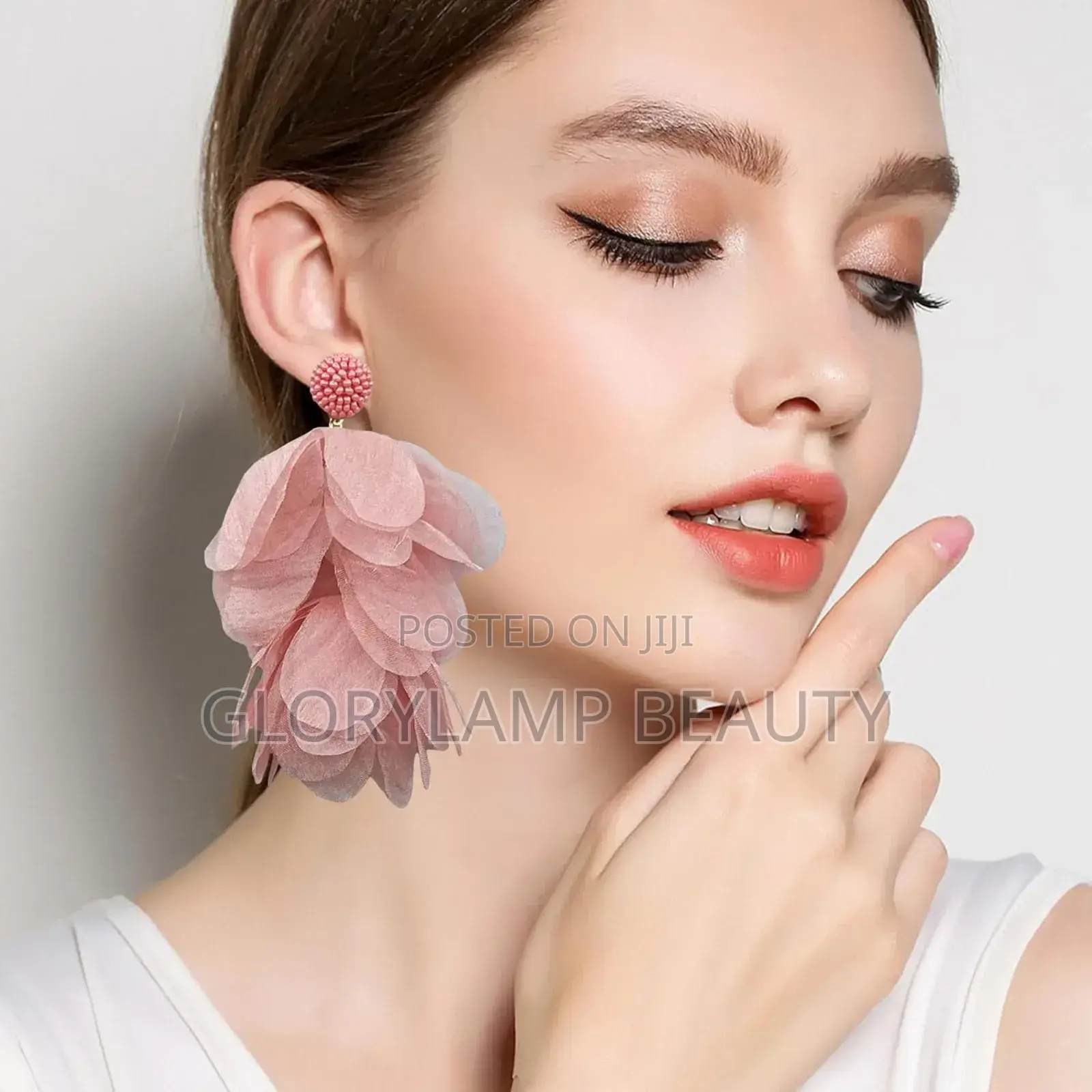Rose Petal Drop Earrings With Pearls – Statement Jewelry for Women