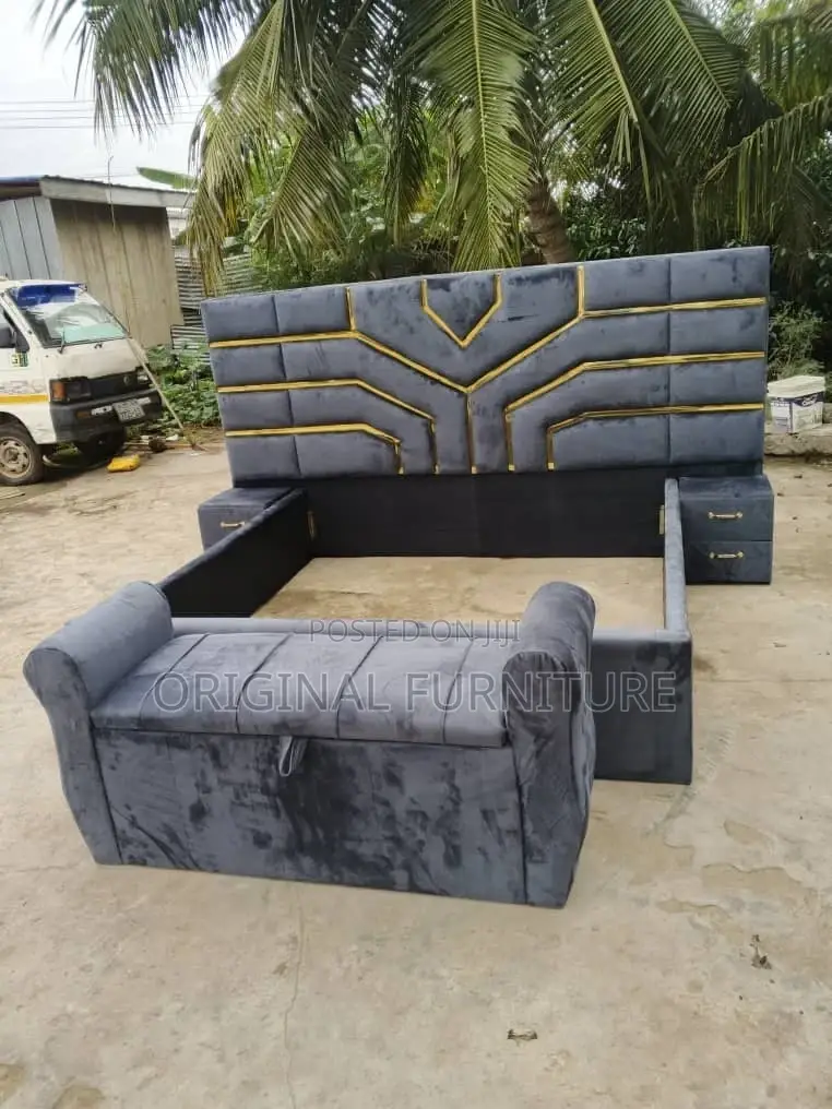 Queen Size Frame Ottoman and Side Drawers