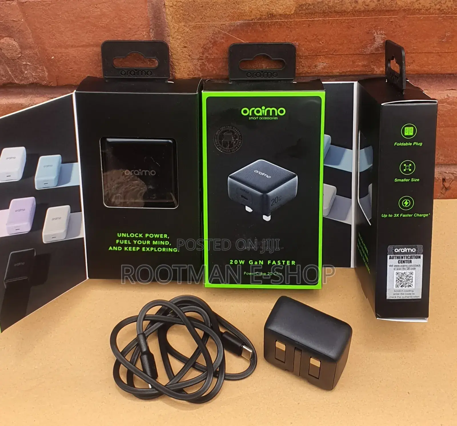 Oraimo Powercube 20w Gan Wall Charger Kit With Type-C to Type-C Cable