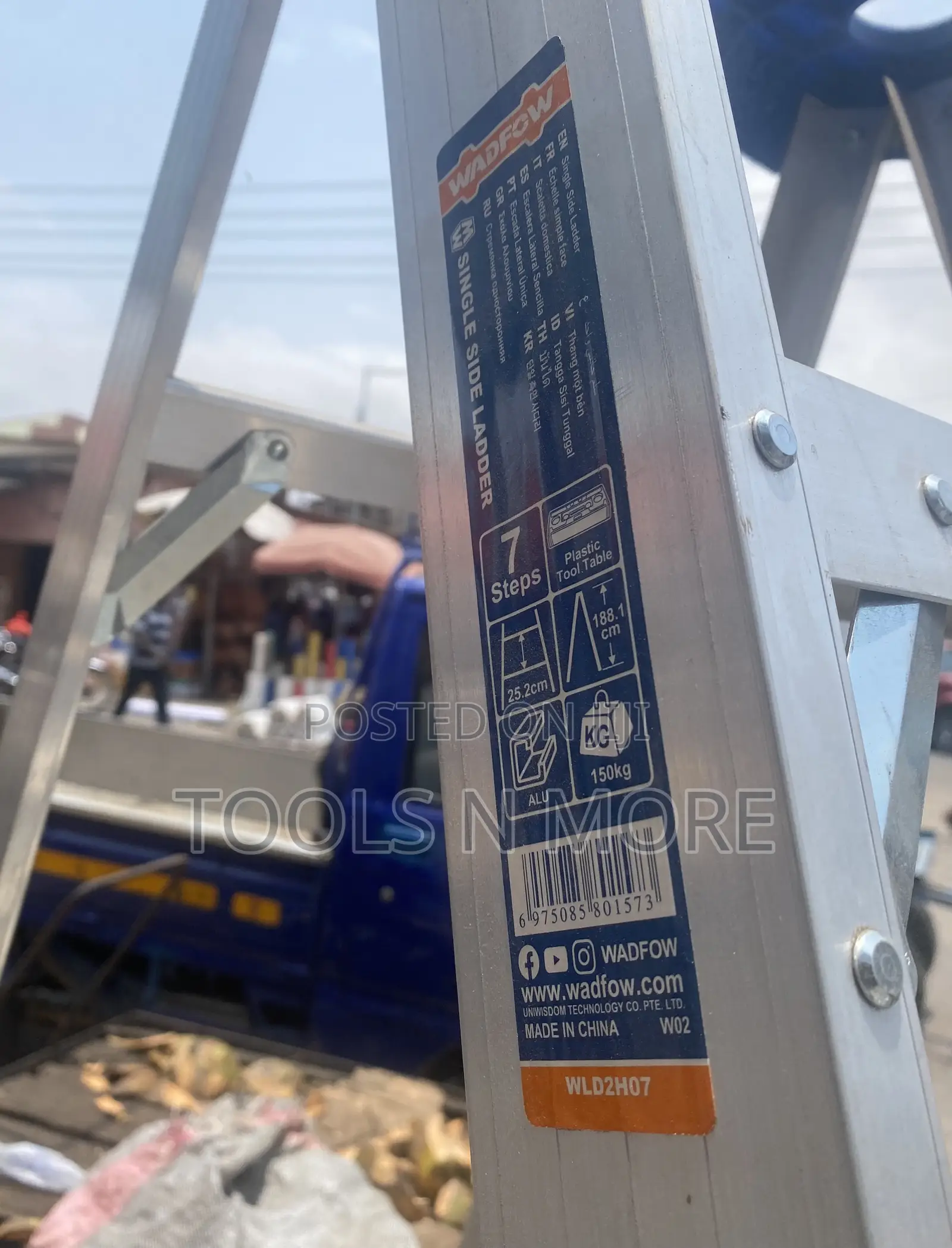 Wadfow Single Slide Ladder (7 Steps)