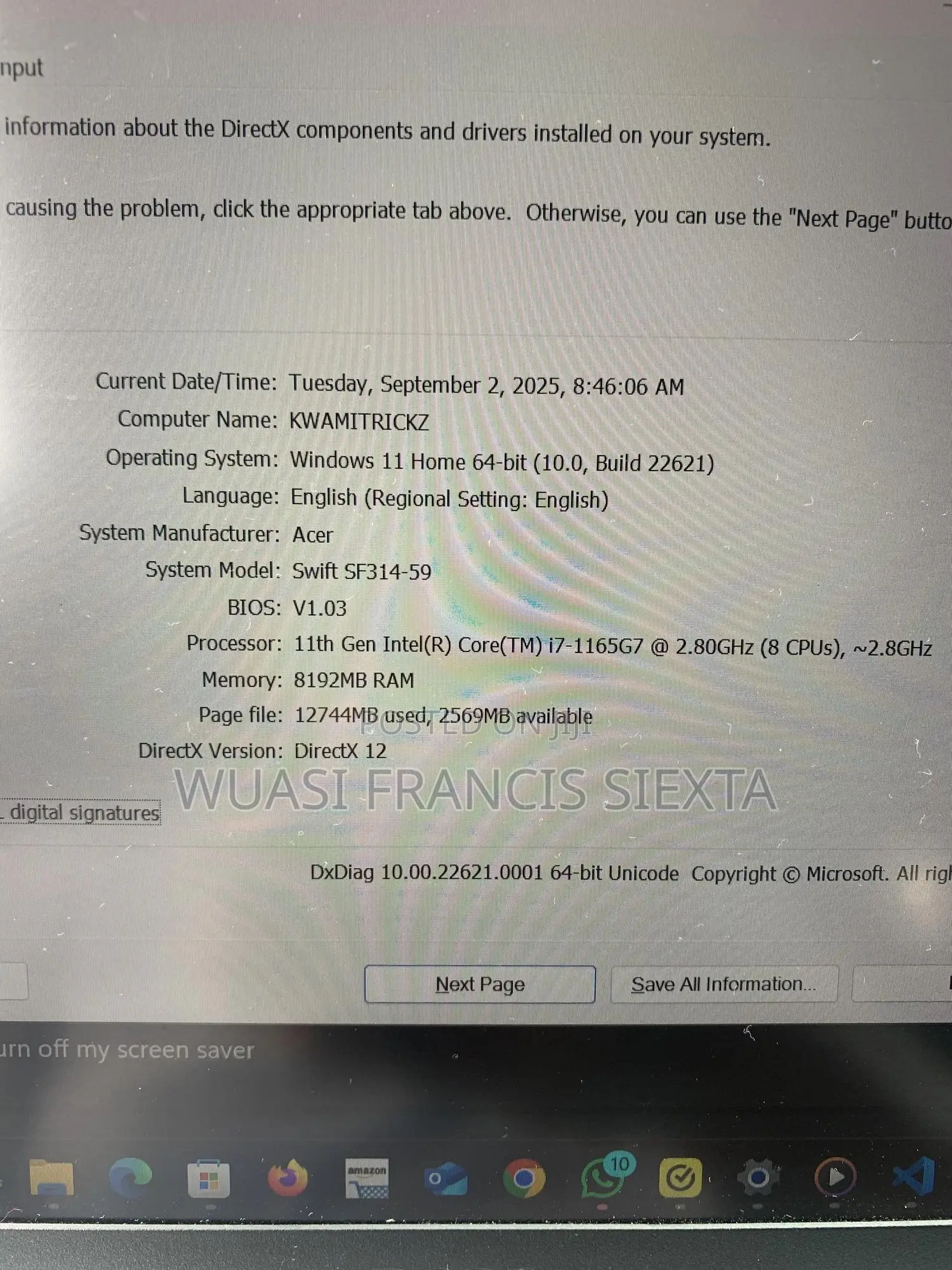 Laptop Acer Swift 3 8GB Intel Core i7 SSD 256GB