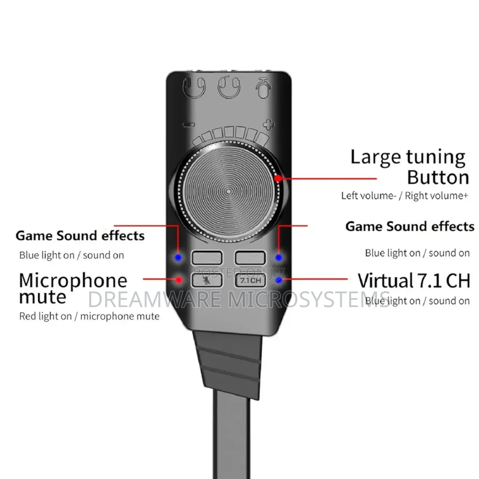 7.1 Channel Usb 2.0 Audio Sound Card Adapter,3.5mm Aux Microphone Jack