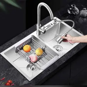 Two Bowl Cabinet Sink Complete With Pullout Tap Complete_kitchen Sink