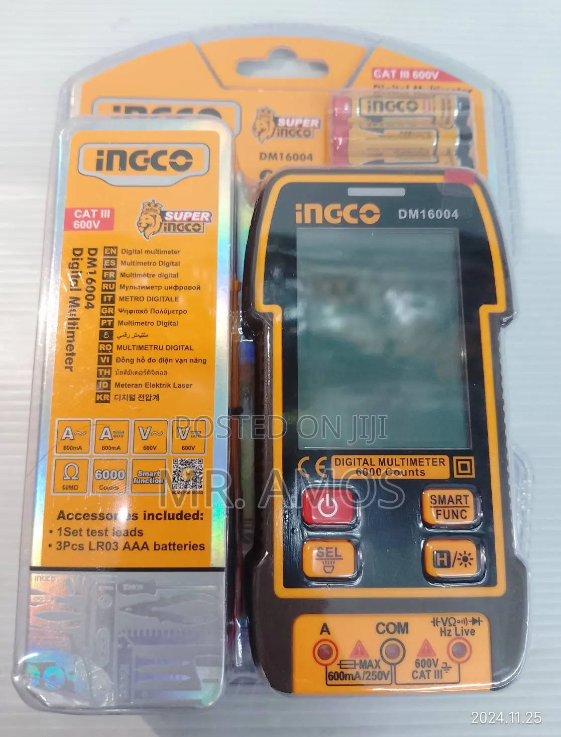 600v Digital Multimeter With True RMS 6000 Counts - Dm16004