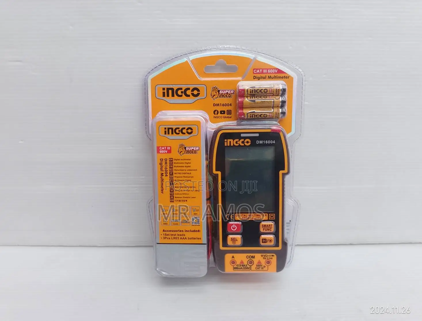 600v Digital Multimeter With True RMS 6000 Counts - Dm16004