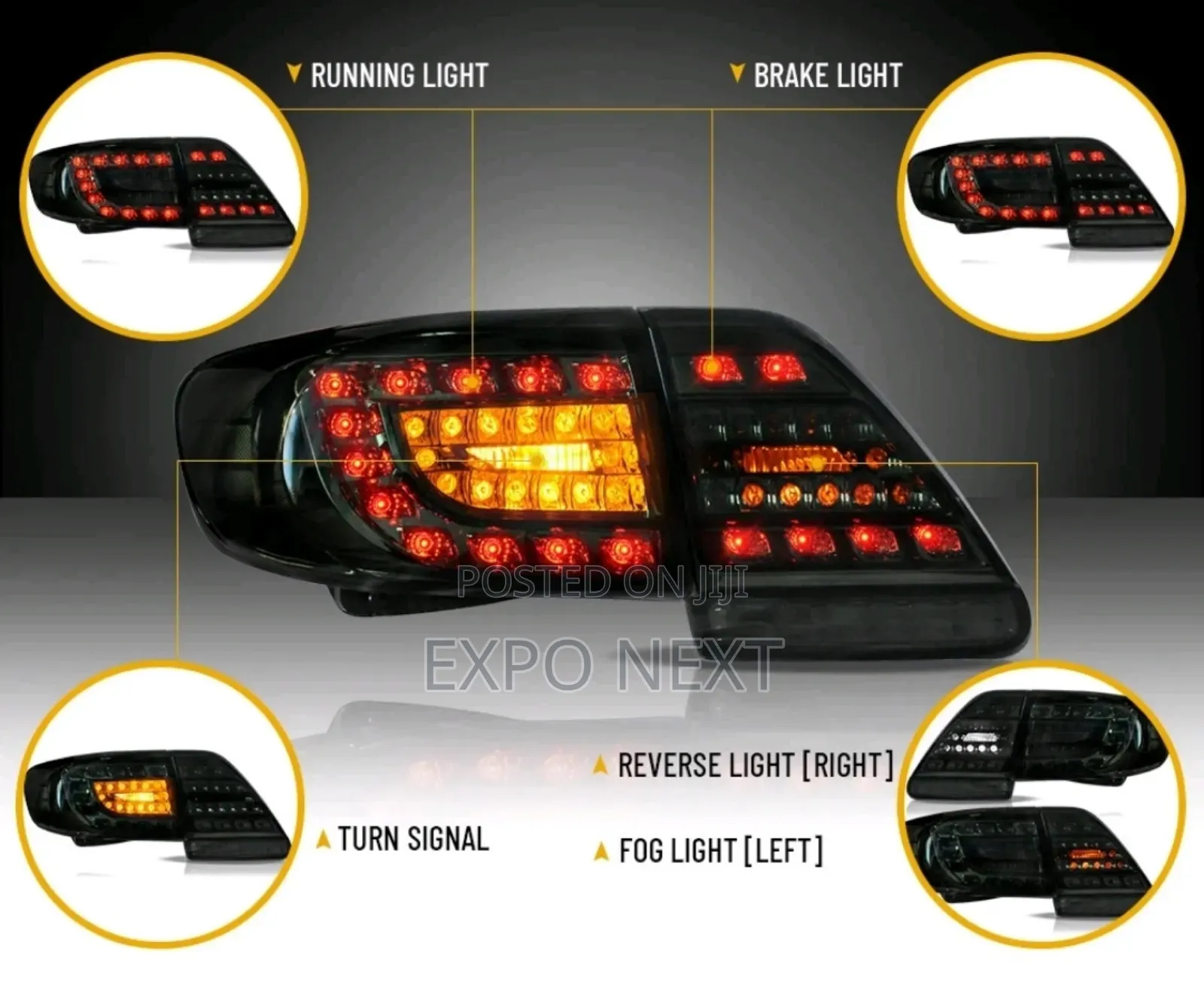 Smoke Tail Lights For 2011-2013 Toyota Corolla Led