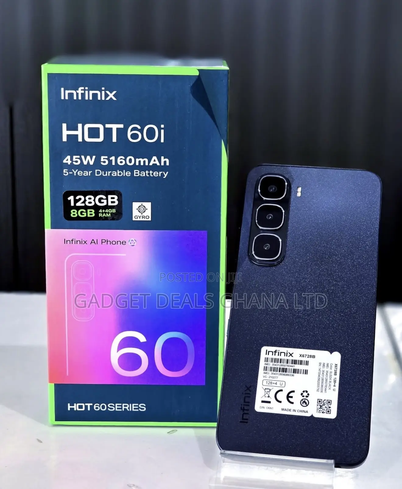 New Infinix Hot 60i 128 GB Black