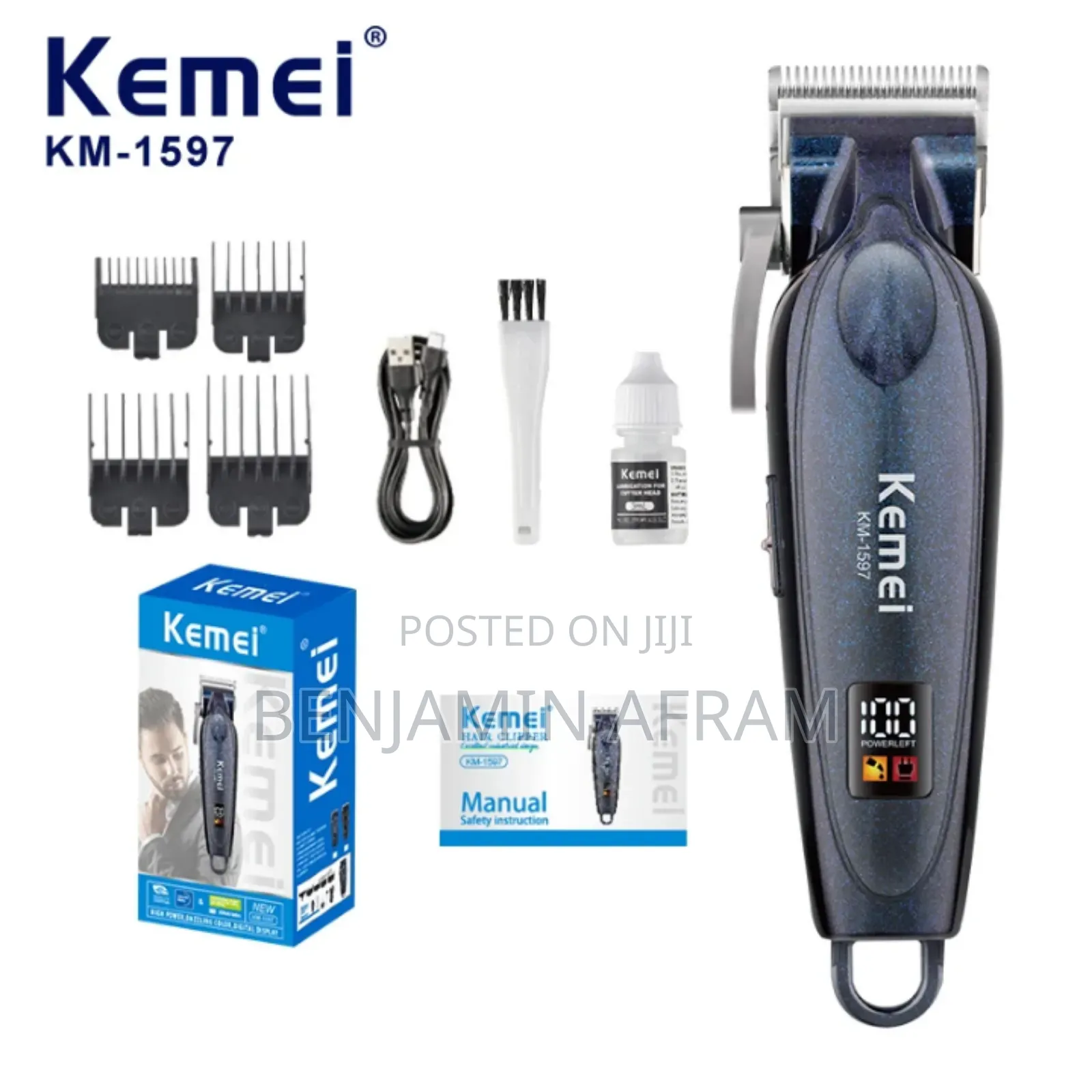 Rechargeable Portable Barbering Machine Km-1597
