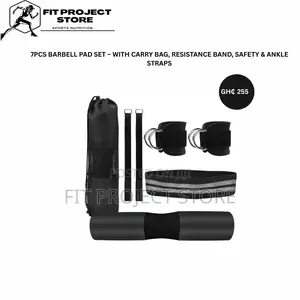 7pcsbarbell Set (With Ankle Strap , Resistance Band , Safety Straps )