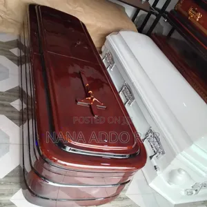 Stain Casket With Jesus's Cross on It