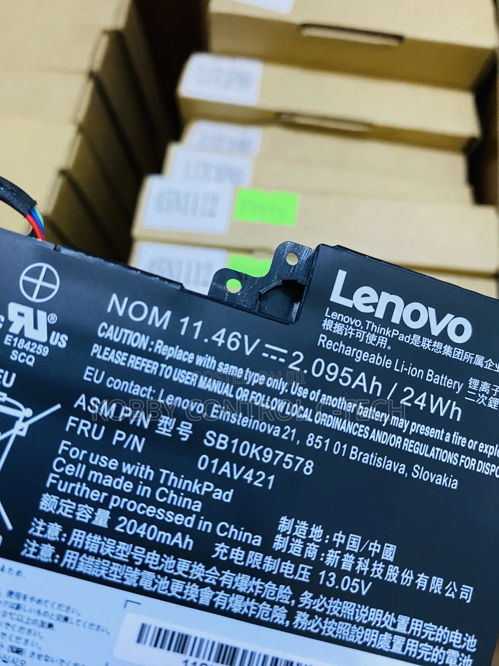 01av421 /489 Lenovo T470, T480, Original Grade a Inbuilt Battery