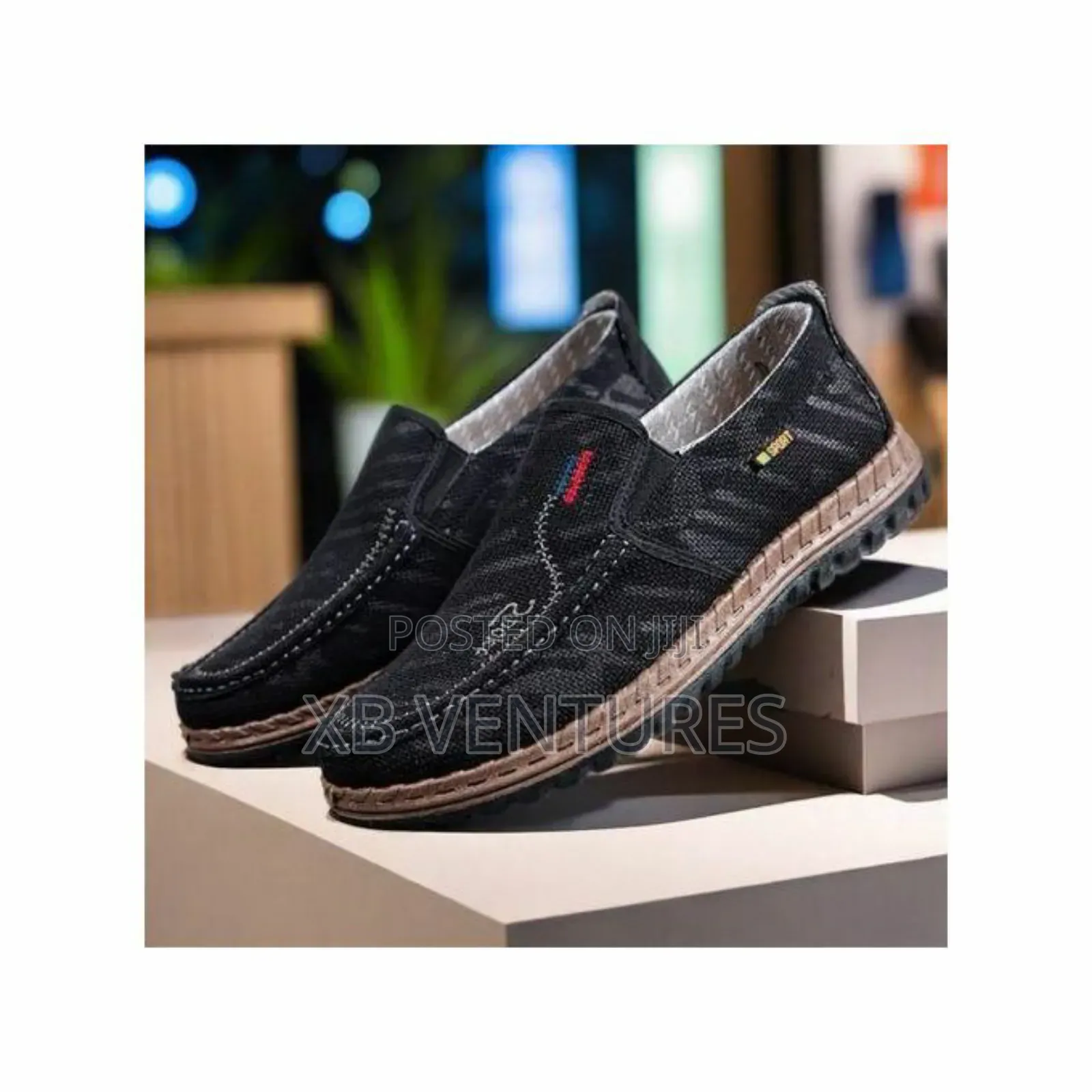 Galuin Men's Breathable Casual Canvas Shoes-Black