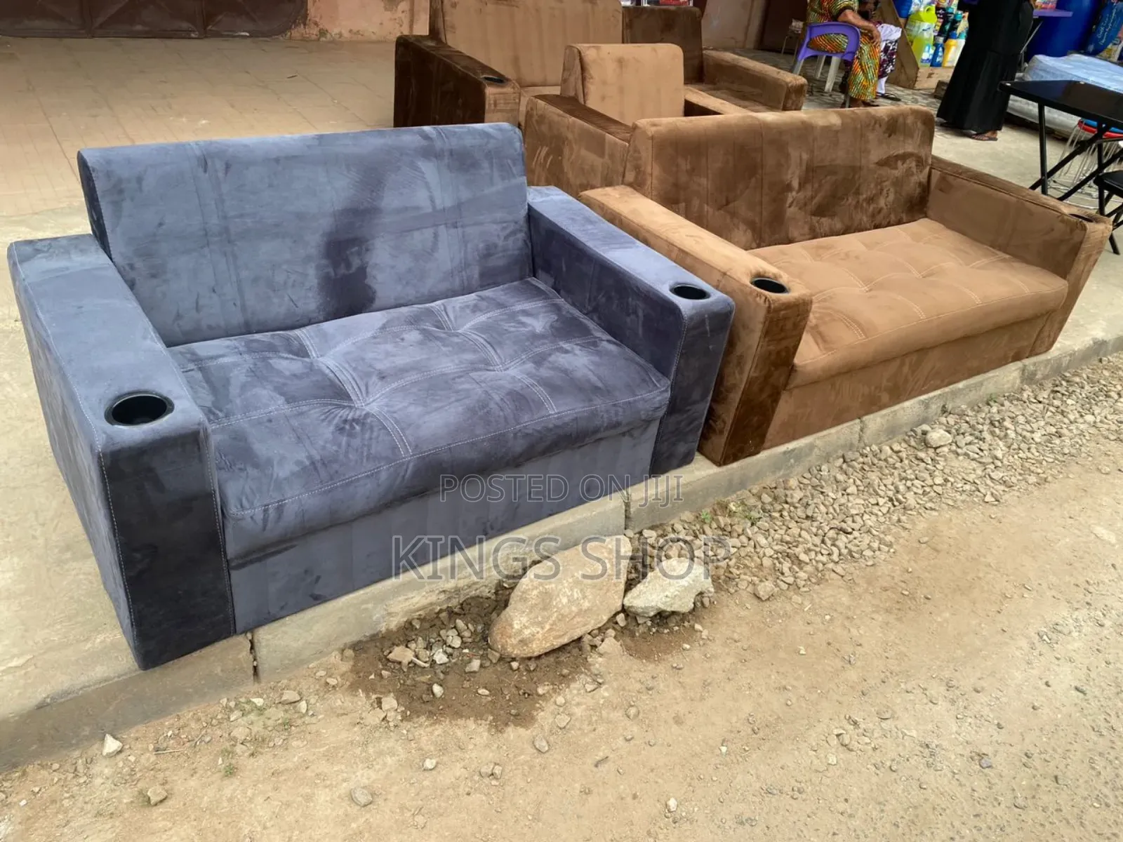 Sofas 2in1 in Suede Material