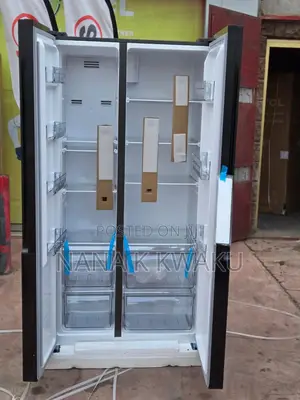 Black-TCL Side by Side Fridge With Freezer