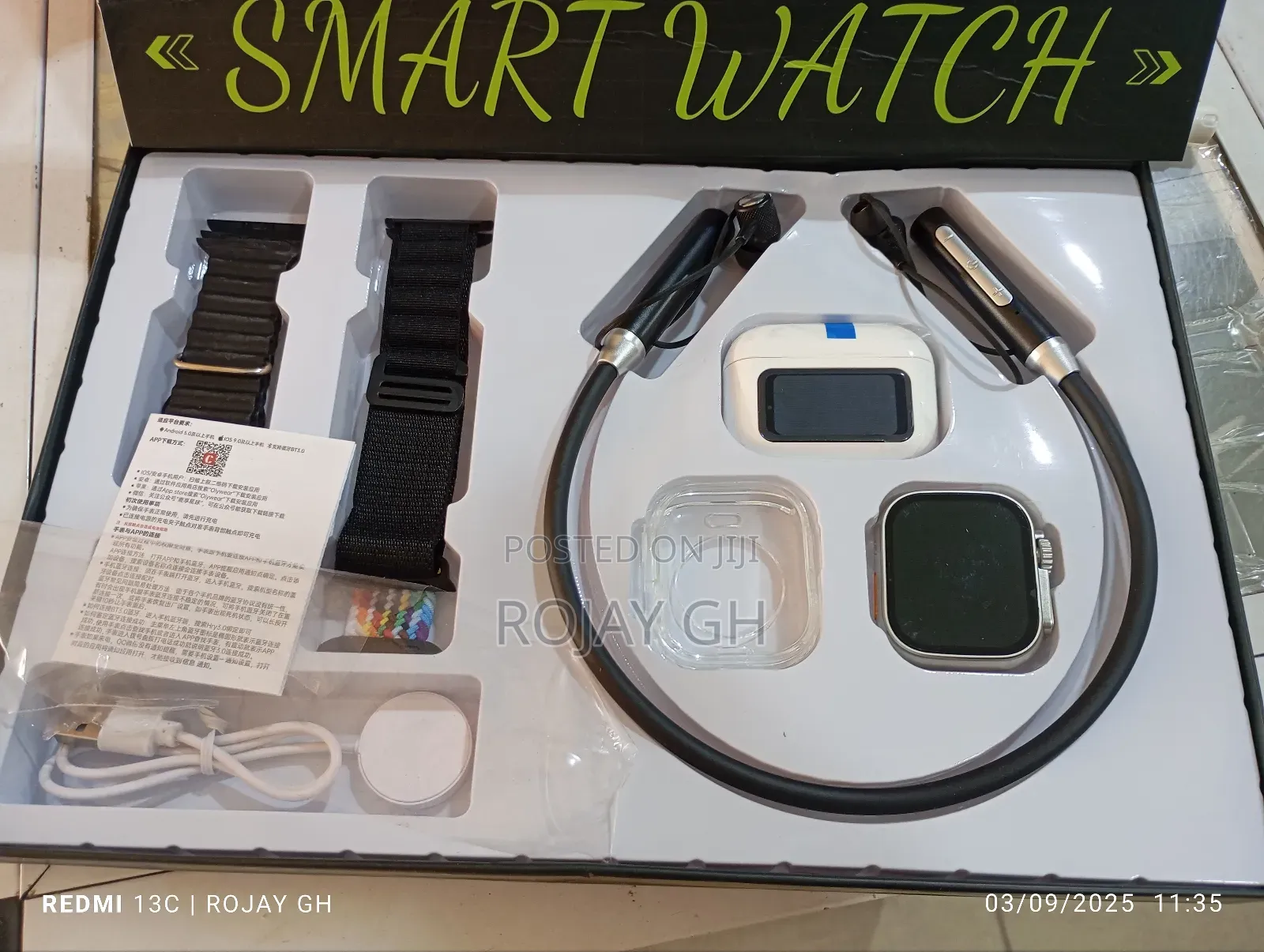 Neo 70 8-in-1 Smart Watch Set With Neckband Bt Airpod