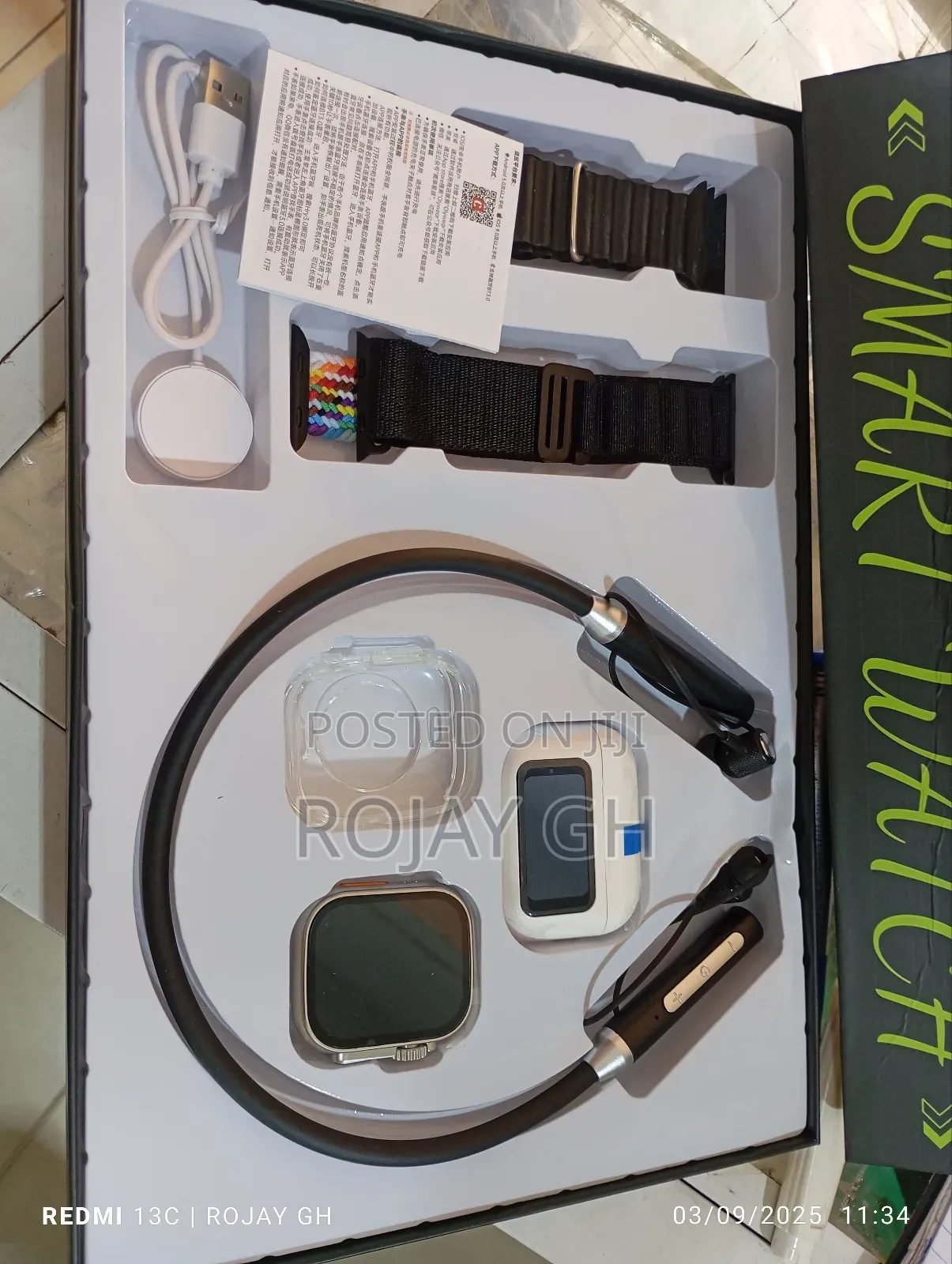 Neo 70 8-in-1 Smart Watch Set With Neckband Bt Airpod