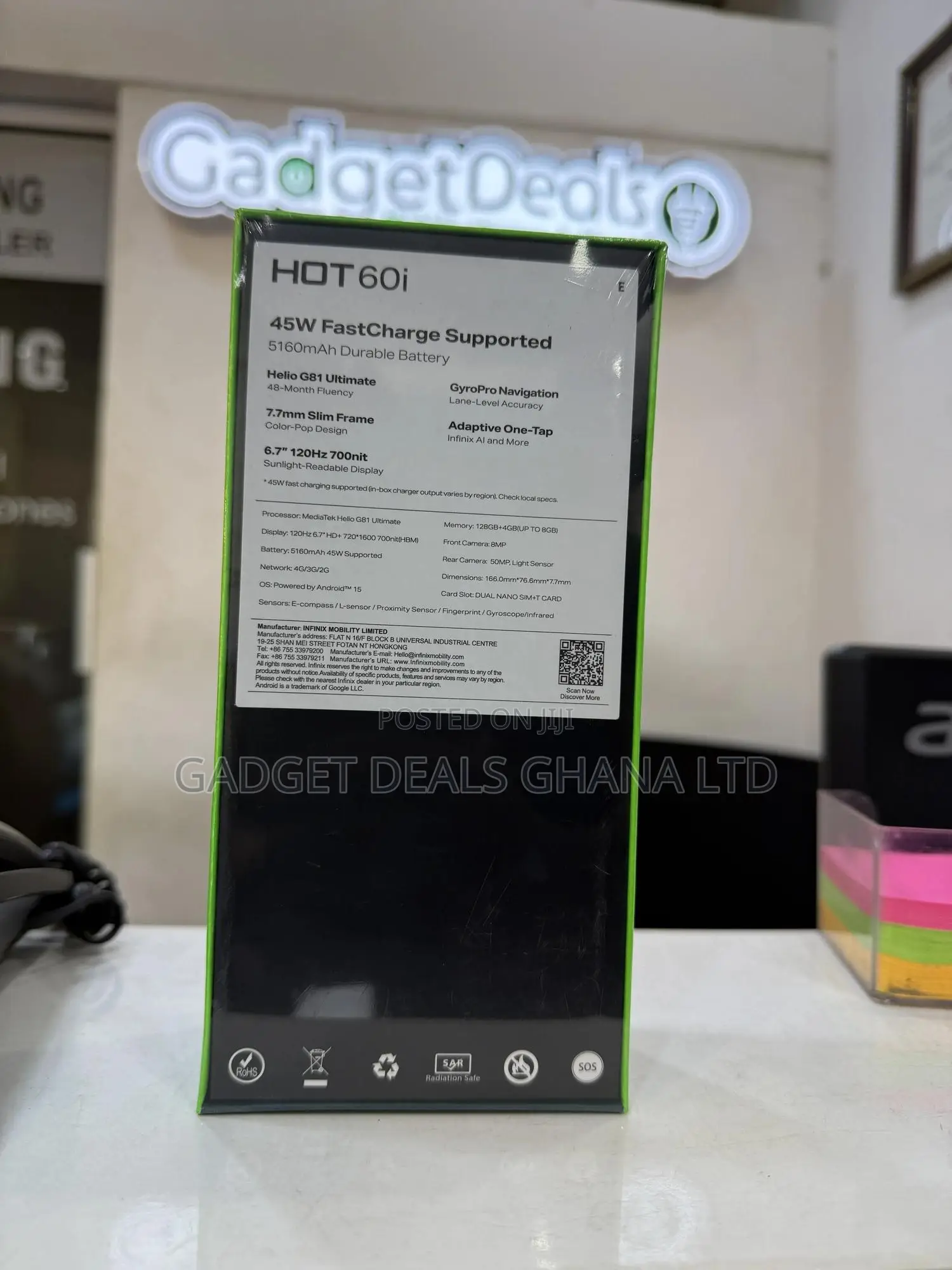 New Infinix Hot 60i 128 GB Black