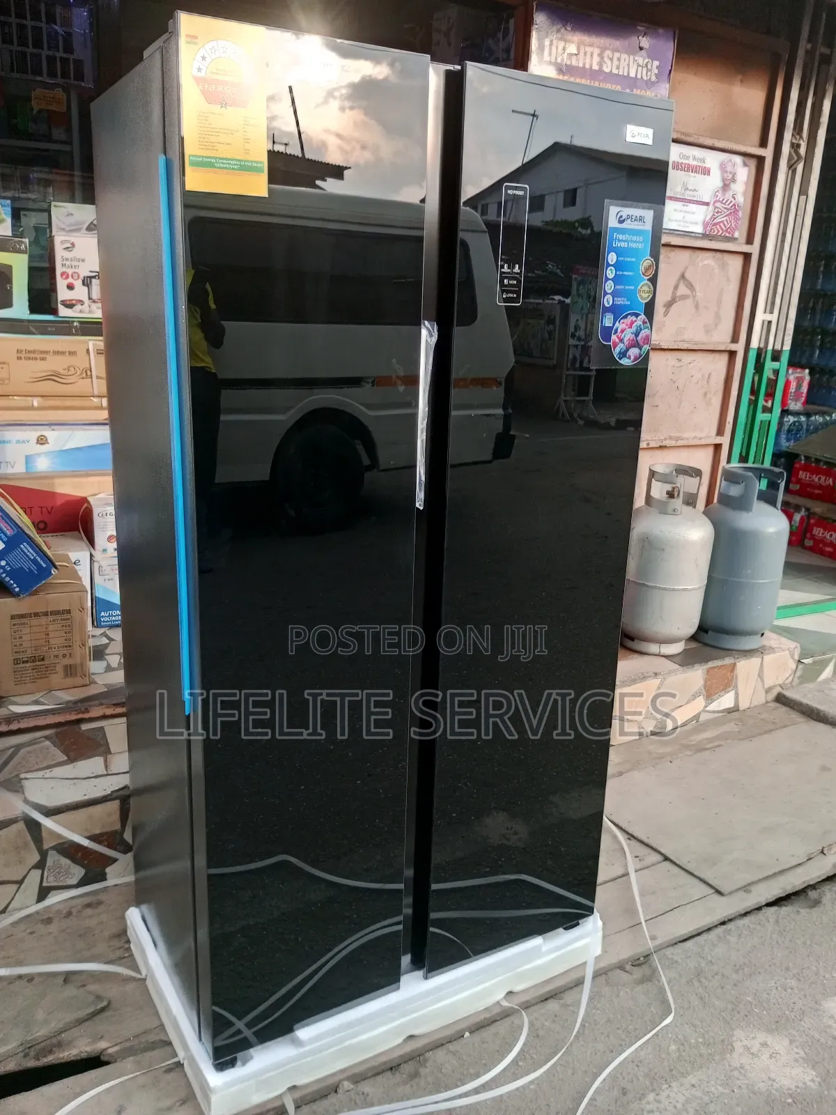Mirror Black Fridge- Side by Side 436 LTRS