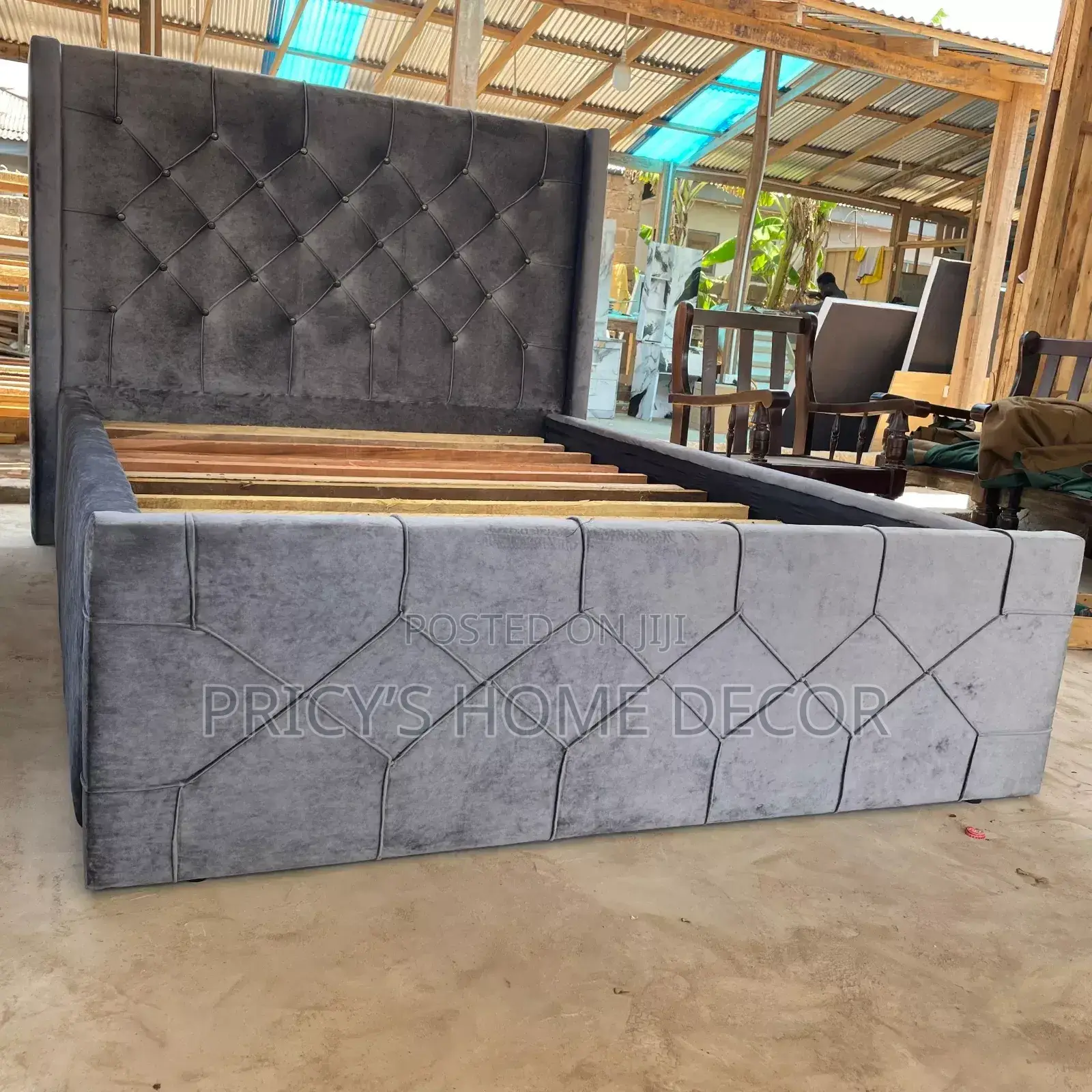 Elegante Double Bedframe Available Gray Color