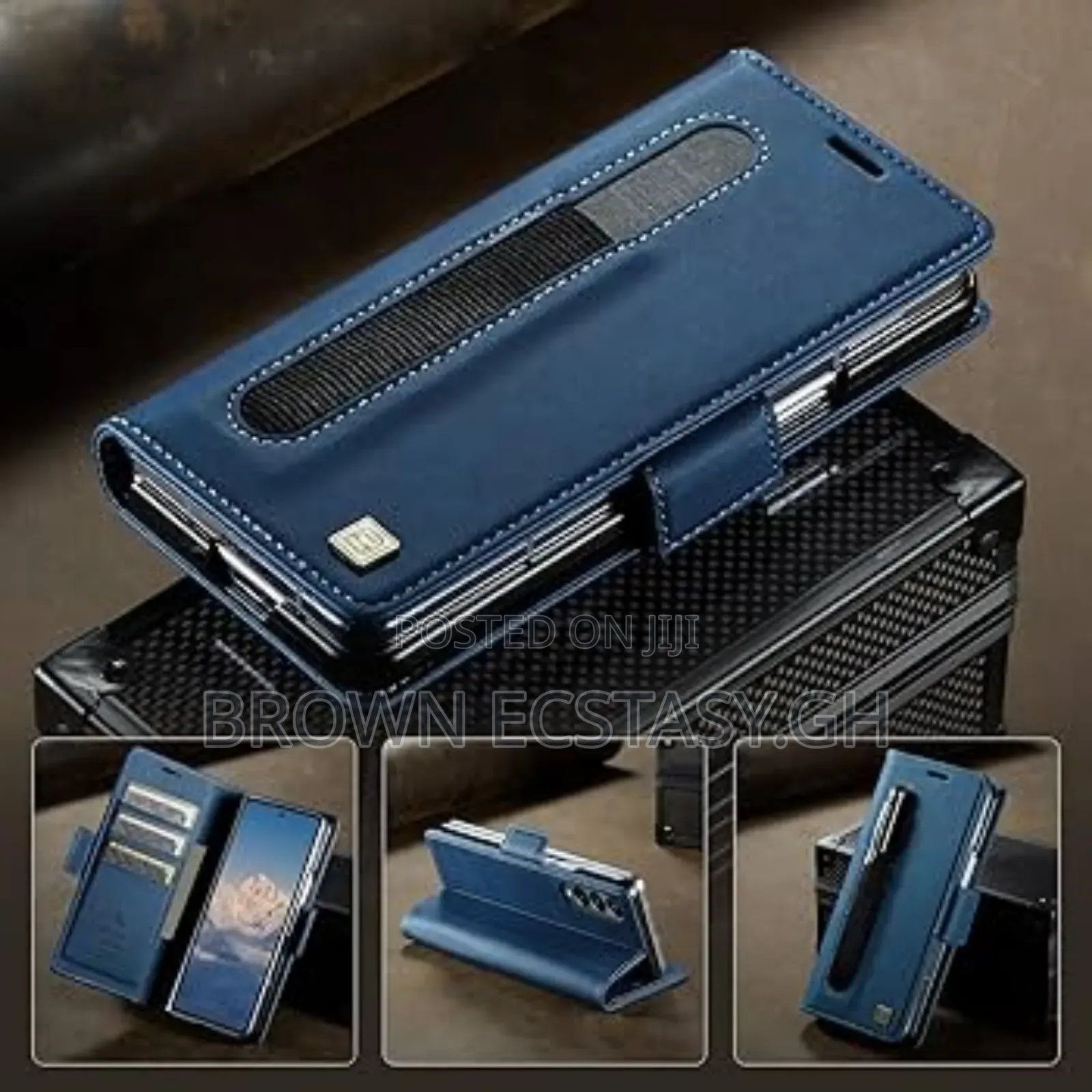 Autspace Z Fold 7 Leather Case With Pen Holder