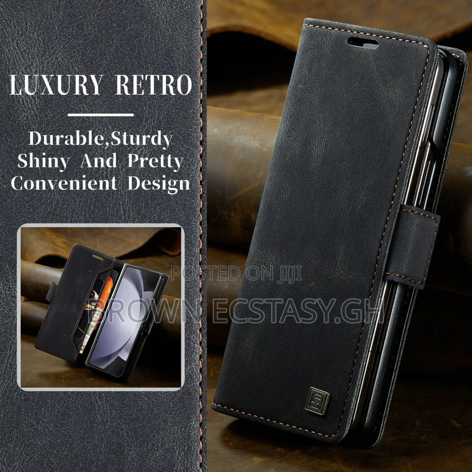 Autspace Z Fold 7 Leather Case With Pen Holder