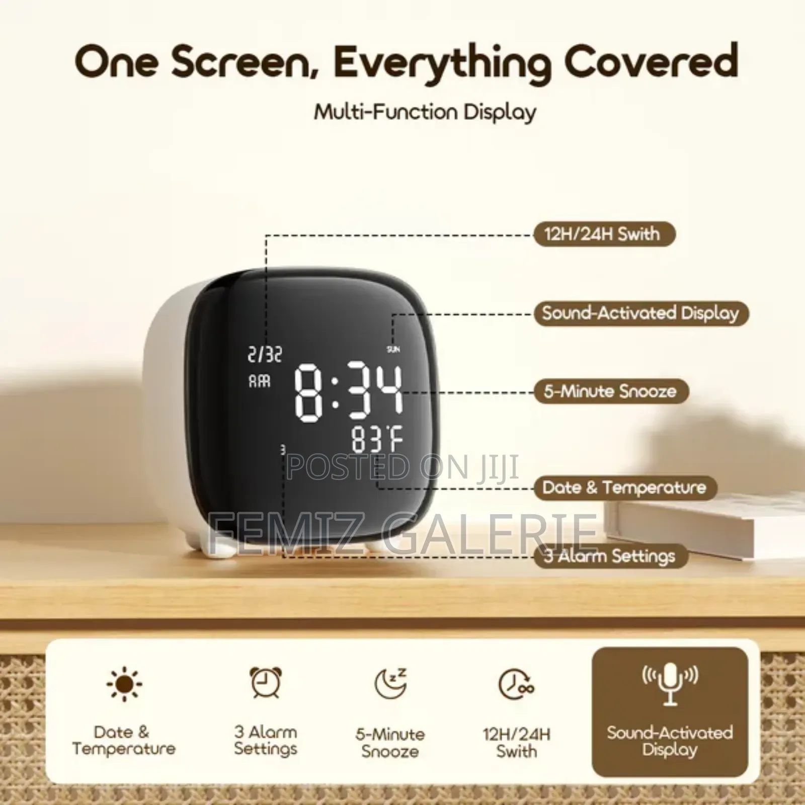 Oraimo Clockpoint Plus Multi-use Rechargeable Digital Clock