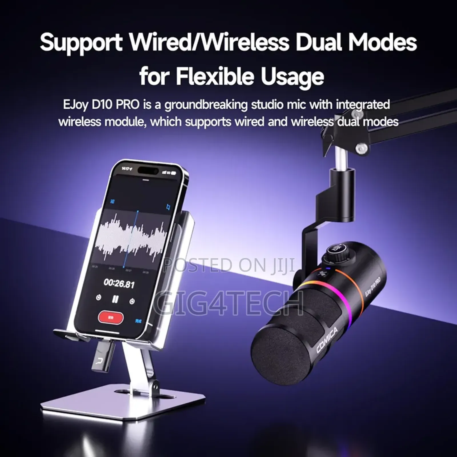 Comica Ejoy D10 Pro (A) Wireless and Usb-C RGB Podcast Microphone