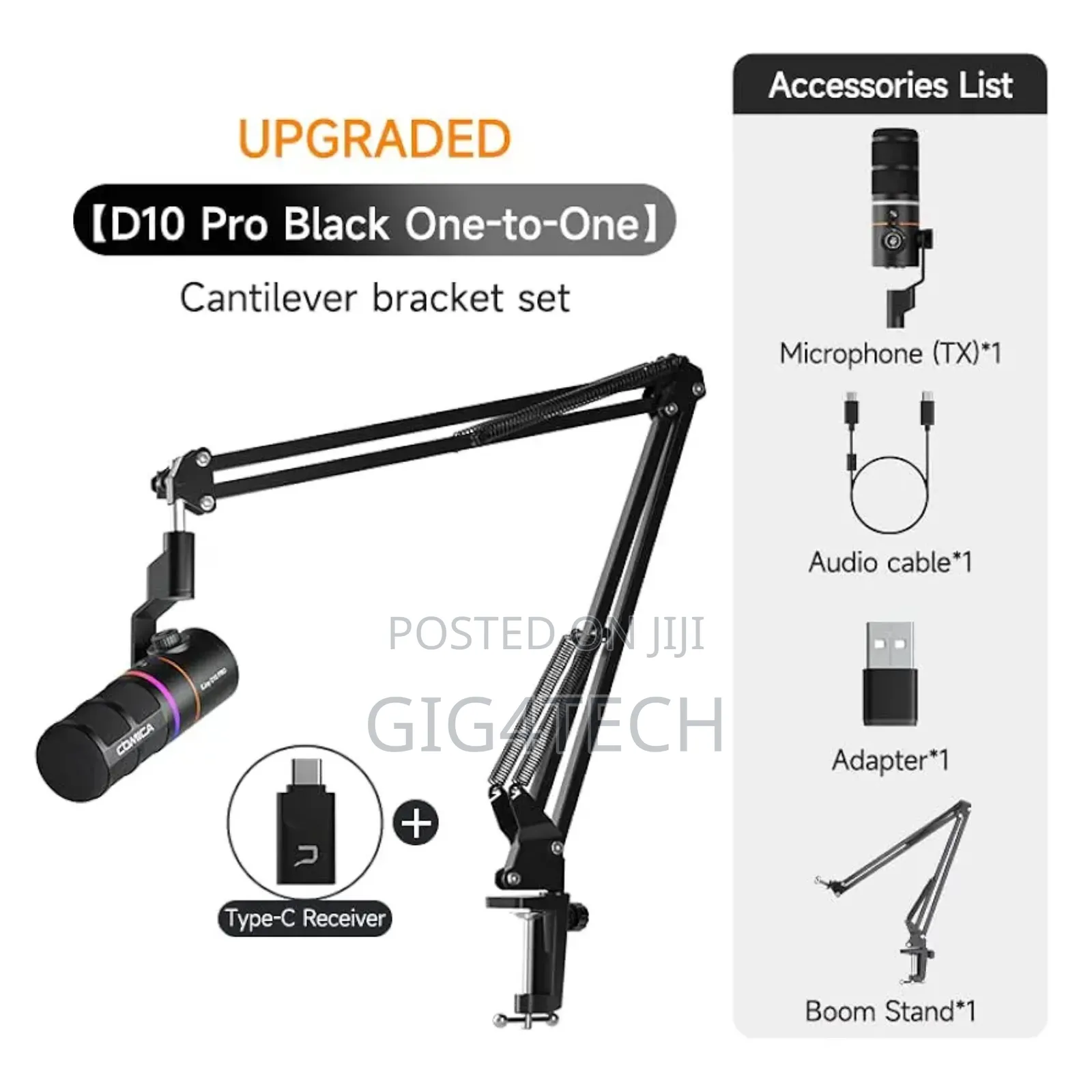 Comica Ejoy D10 Pro (A) Wireless and Usb-C RGB Podcast Microphone