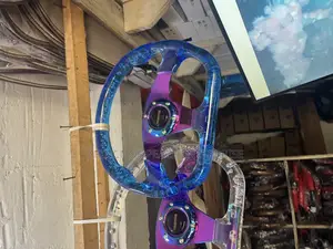 Yellow With Black Sports Steering Wheel Complete
