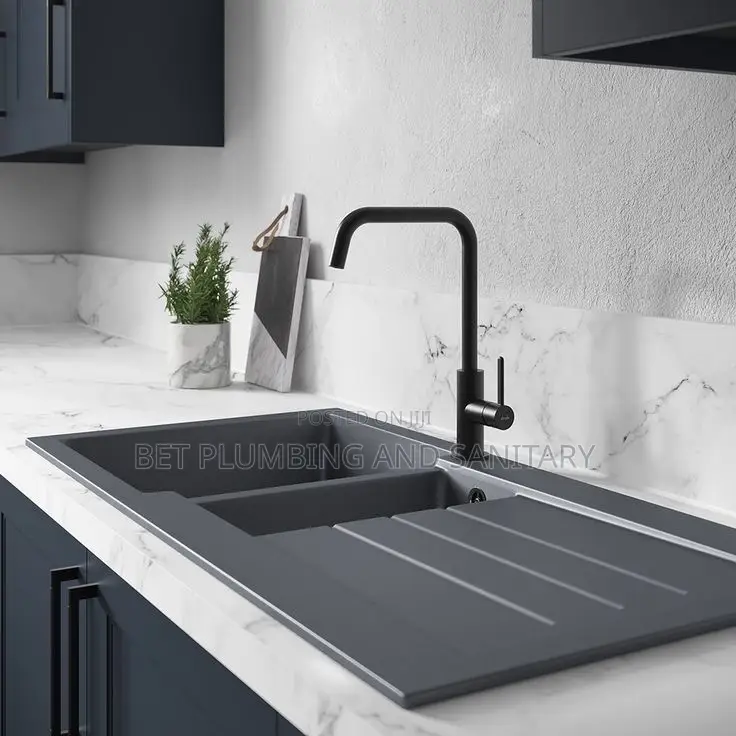 Granite Double Bowl Sink_european_complete With Tap_kitchen Sink