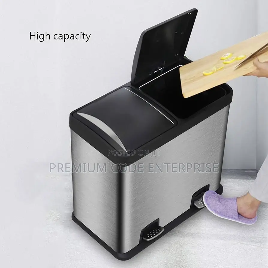 60 Liter Stainless Steel Bin Double Compartment– (30l Each)